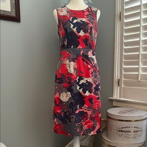 Boden blue, red and lilac floral sleeveless dress